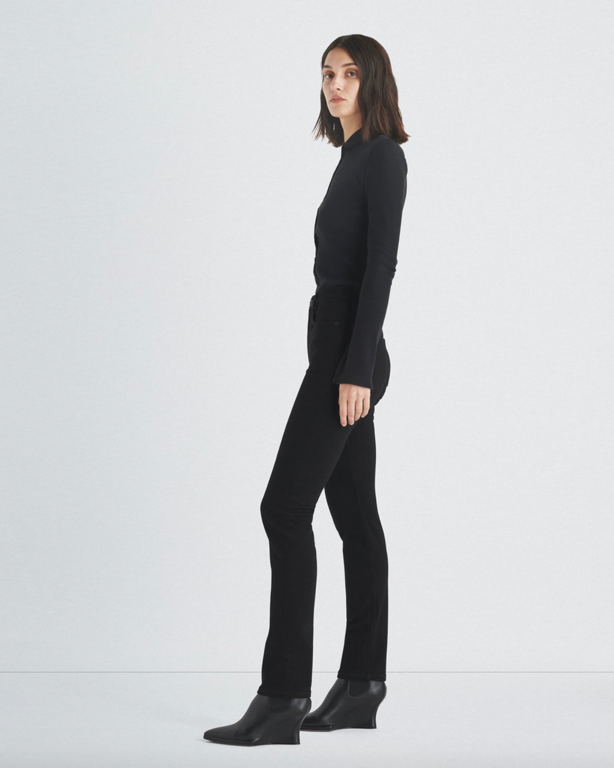 Rag & Bone - Wren High-Rise Full Length Straight - Black