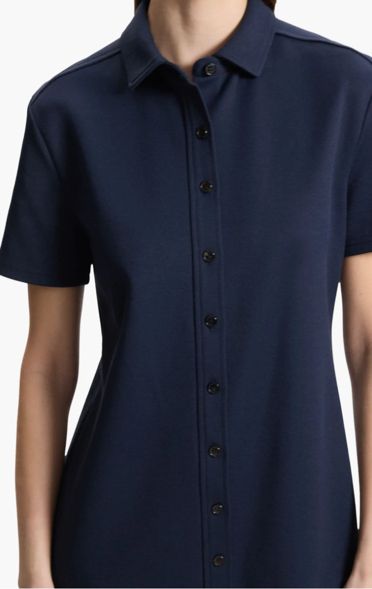 Theory - Short Sleeve Piqué Shirtdress