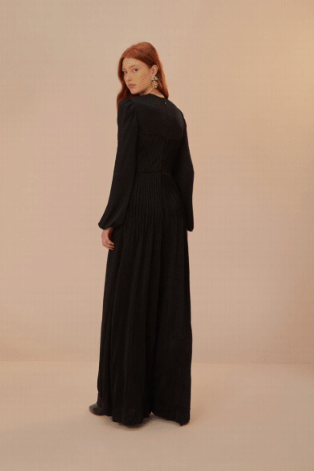 FARM Rio - Black Long Sleeve Knot Jumpsuit