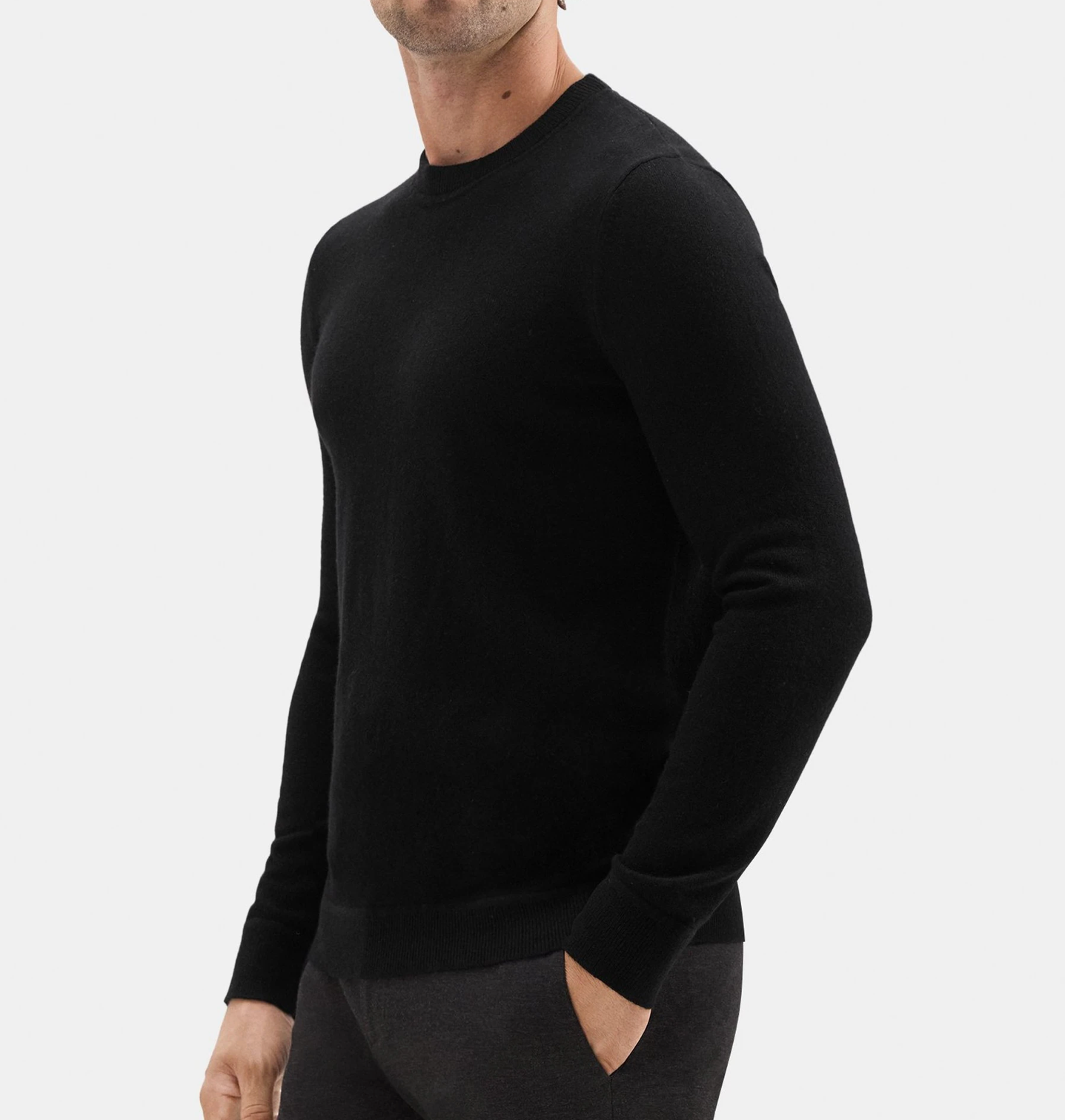 Theory - Men's Black Crewneck Sweater in Cashmere