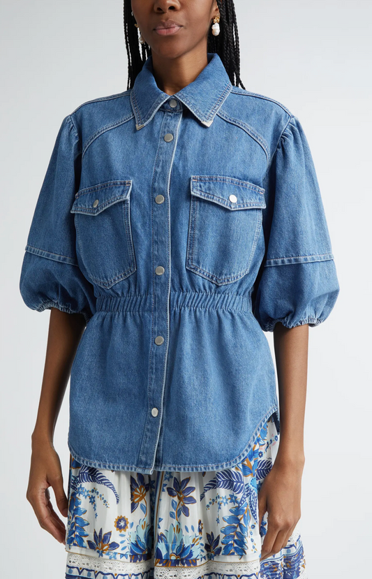 FARM Rio - Denim Puffing sleeve Shirt