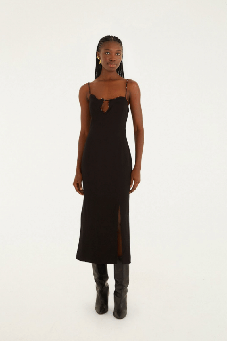 FARM Rio - Black Sleeveless Midi Dress