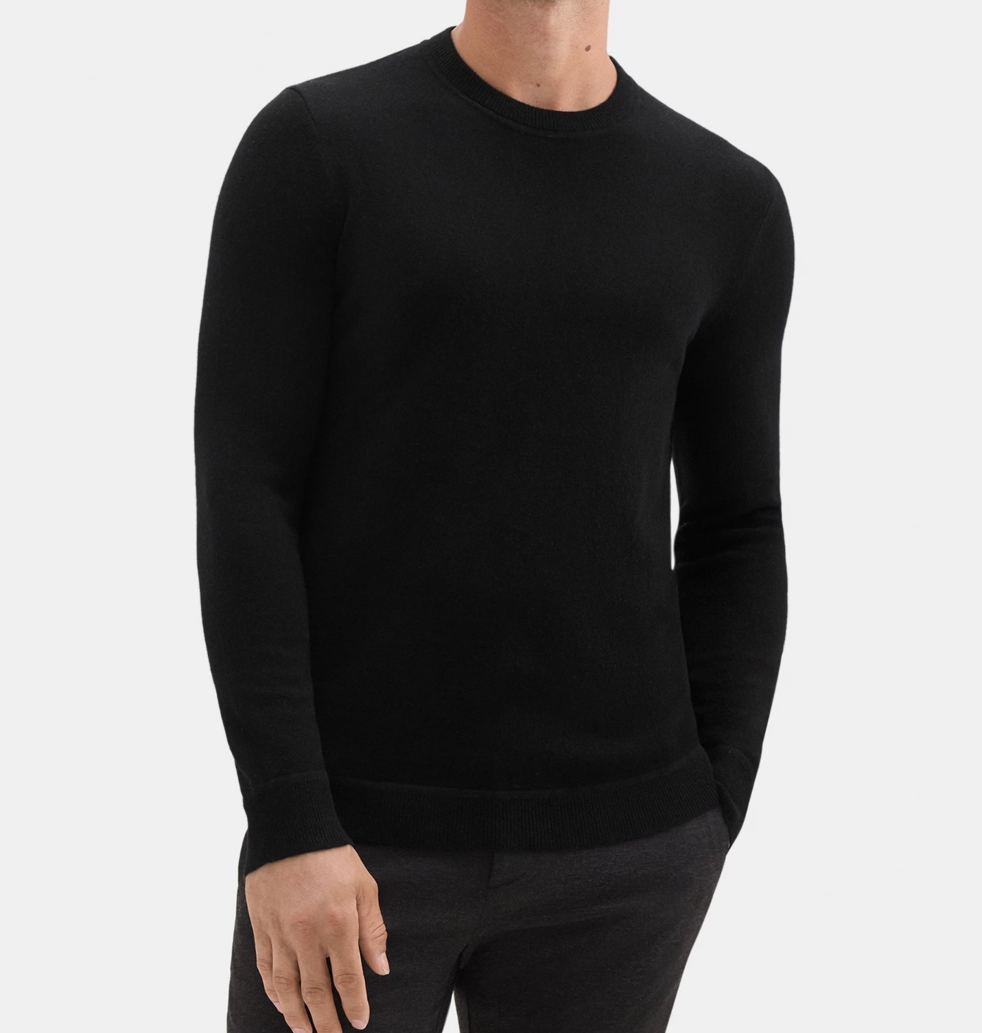 Theory - Men's Black Crewneck Sweater in Cashmere