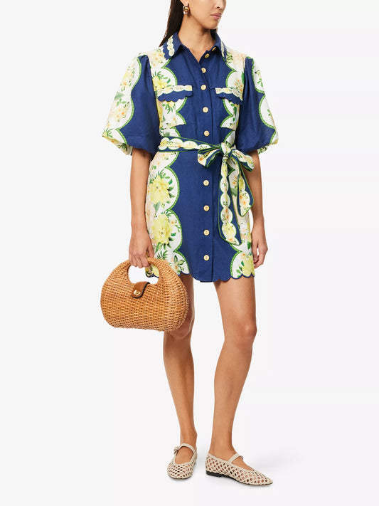 FARM Rio - Amazon Garden Cream Mini Dress