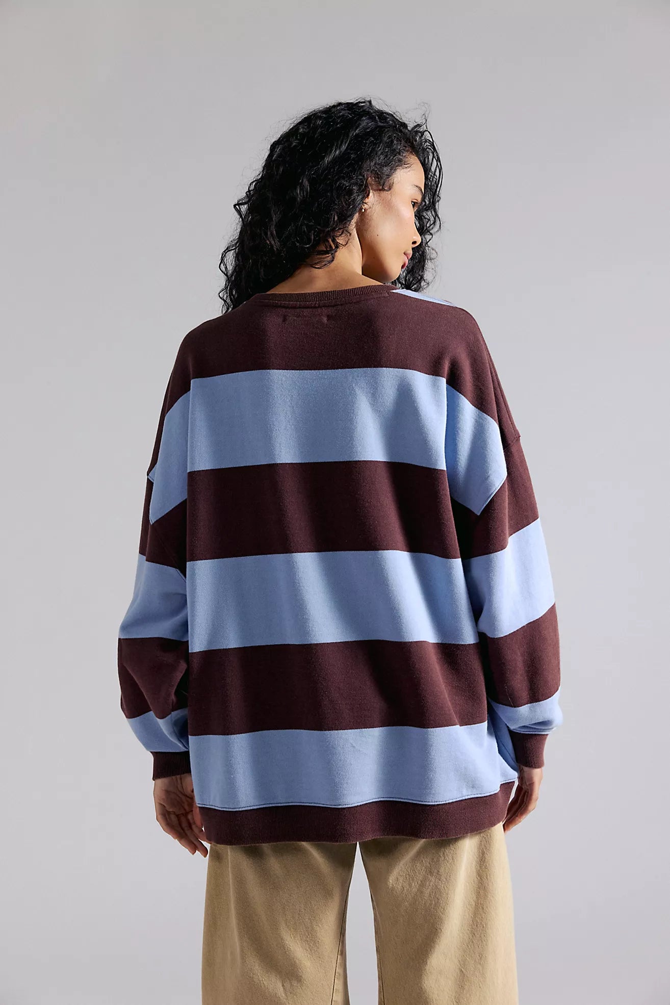 Free People - Classic Stripe Crew Wide - Periwinkle Combo