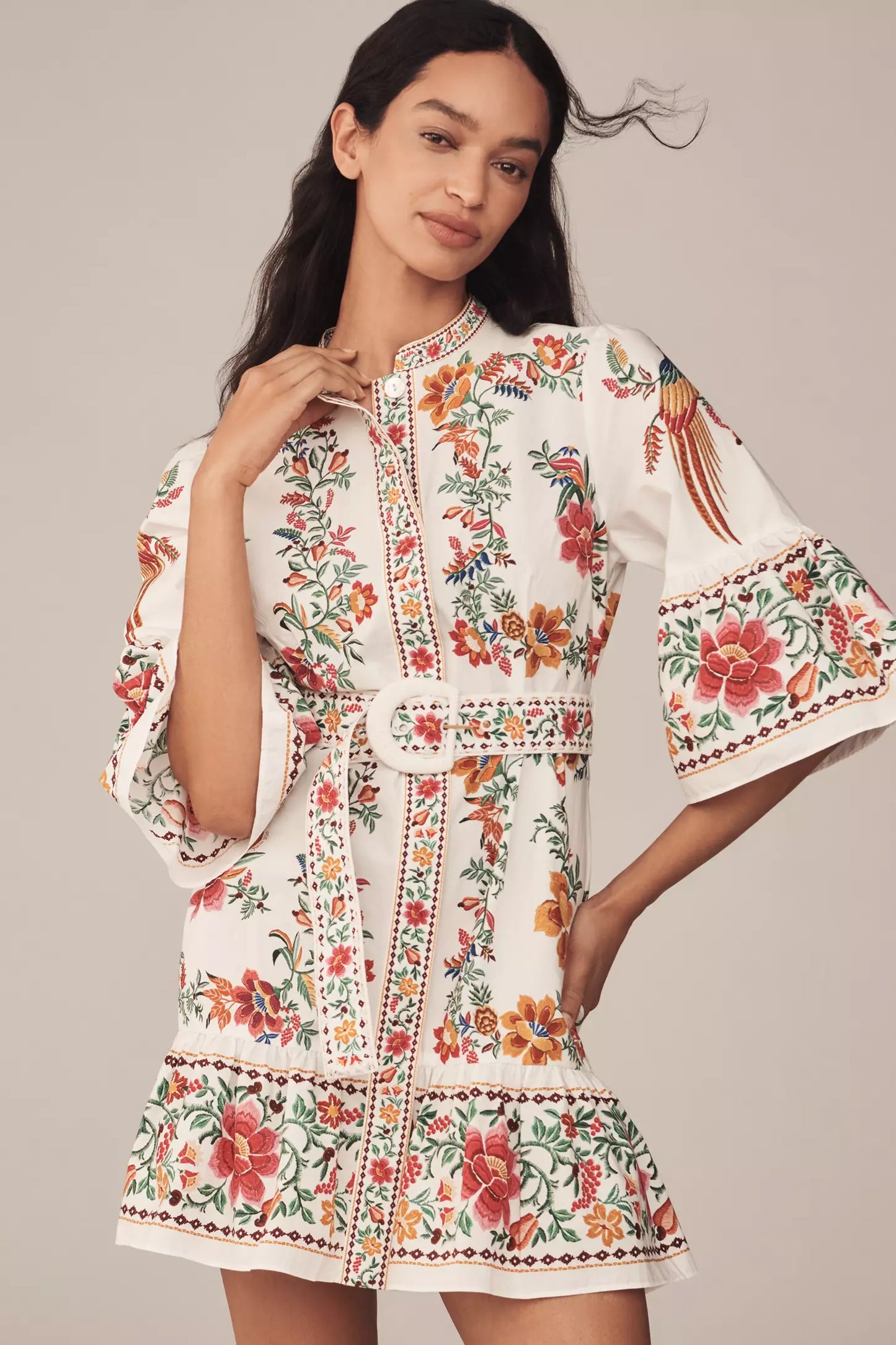 FARM Rio - Delicate Forest Scarves Mini Dress