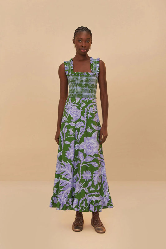 FARM Rio - Tropical Swing Green Midi Dress