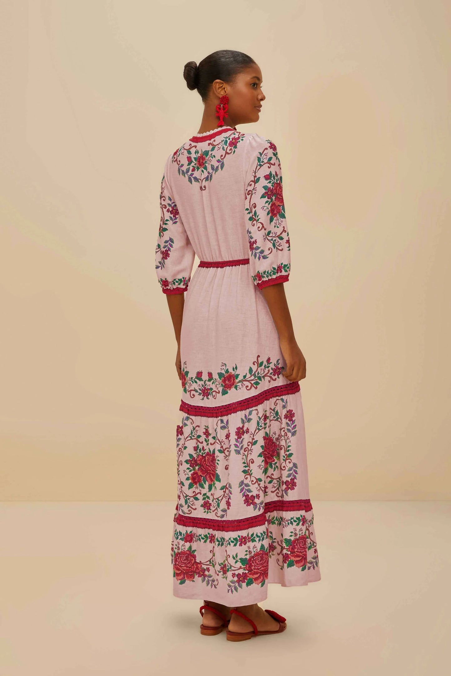 FARM Rio - Flower Tapestry Pink Maxi Dress