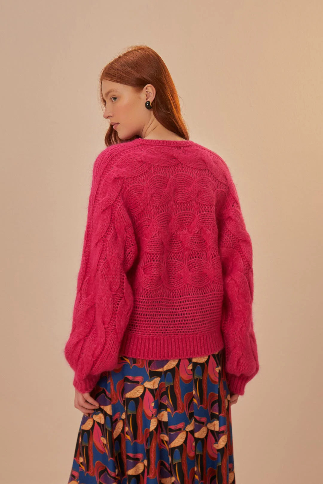 FARM Rio - Pink Maxi Cable Knit Sweater