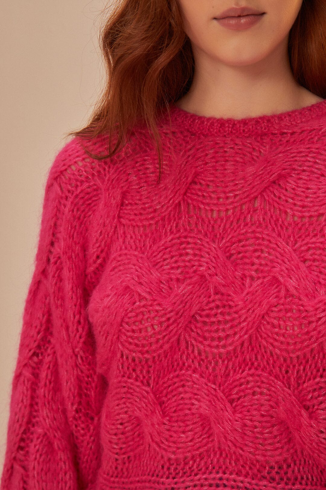 FARM Rio - Pink Maxi Cable Knit Sweater