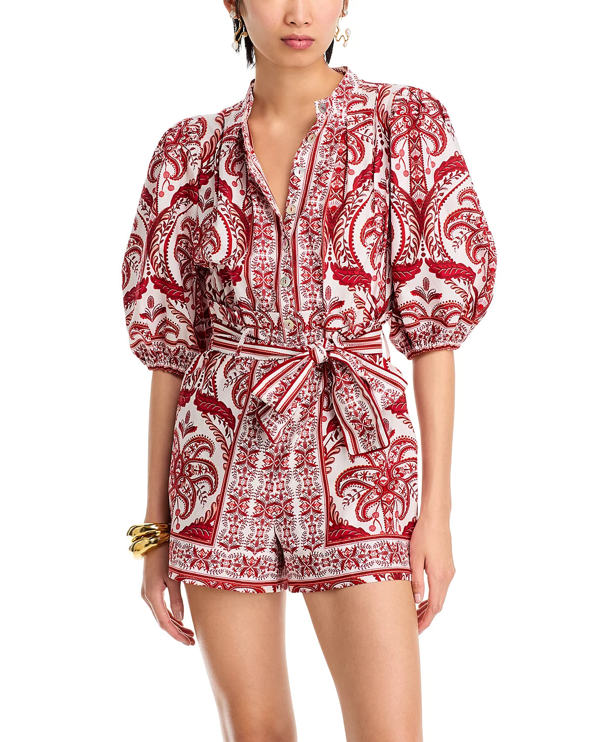 FARM Rio - Tropical Cameo in Off-White Romper