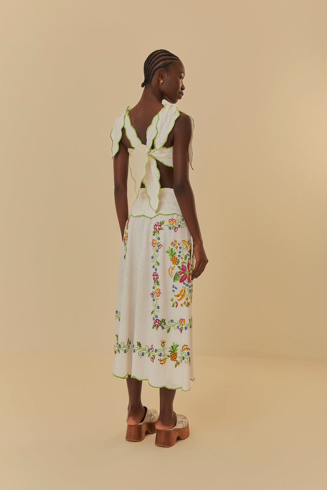 FARM Rio - Tropical Romance Off-White Maxi Dress